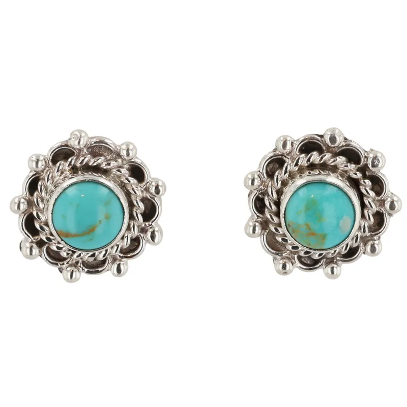 Theresa Smith Navajo Sterling Kingman Turquoise Earrings from auction in Ravenna, Ohio — image 48