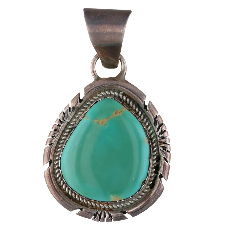 Jon McCray Navajo Sterling Turquoise Pendant from auction in Ravenna, Ohio — image 9