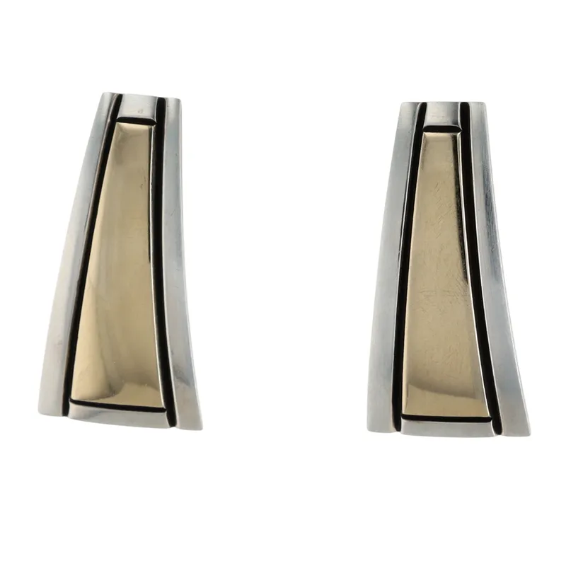 Herbert Begaye Navajo 14k Gold & Sterling Bar Earrings from auction in Ravenna, Ohio — image 48