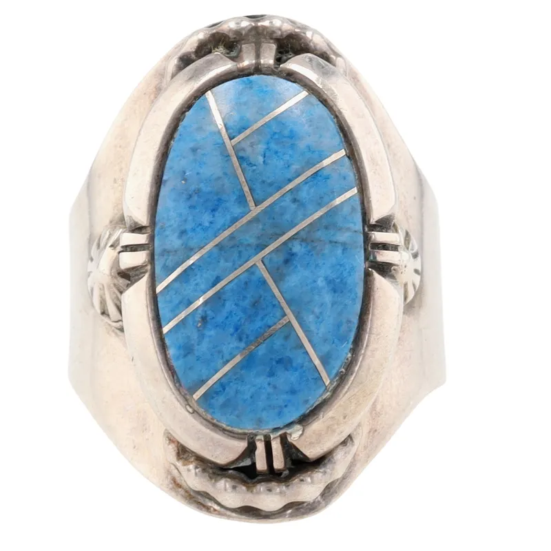 Irv Monte Navajo Sterling Lapis Lazuli Inlay Ring Sz 9.5 from auction in Ravenna, Ohio — image 45