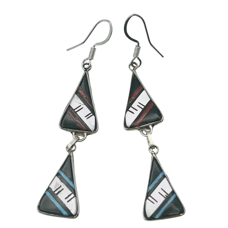Reginda Kallest Zuni Sterling Multi-Stone Earring from auction in Ravenna, Ohio — image 17