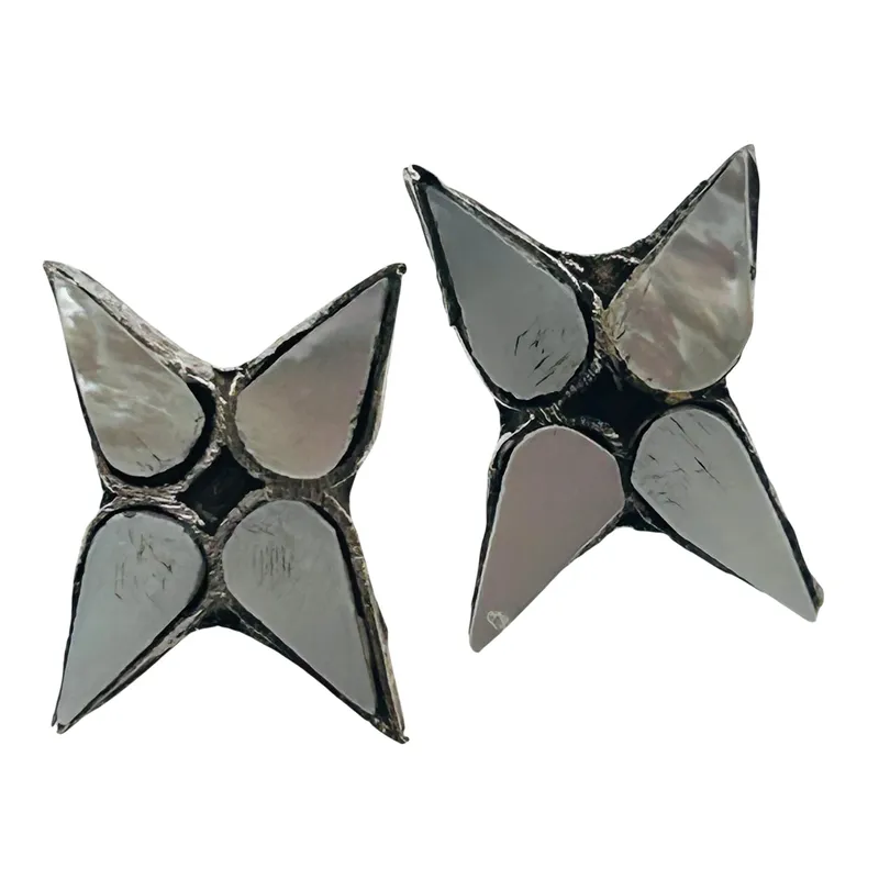 Angie Rosetta Zuni  Mother Of Pearl Star Earrings from auction in Ravenna, Ohio — image 20