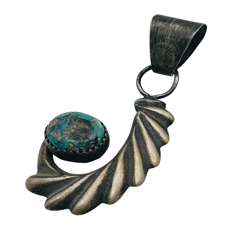 Aidan Kee Navajo Sterling Pilot Mt Turquoise Pendant from auction in Ravenna, Ohio — image 22