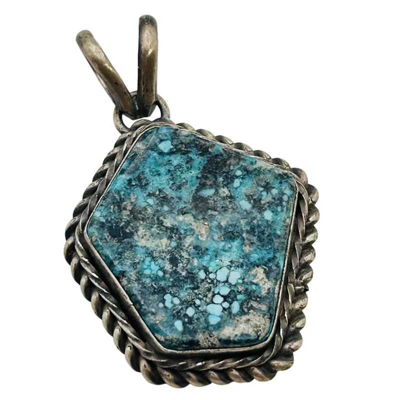 Eli Skeets Navajo Sterling Sonoran Turquoise Pendant from auction in Ravenna, Ohio — image 23