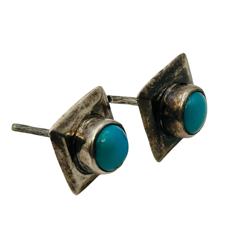 Southwest Sterling Turquoise Earrings from auction in Ravenna, Ohio — image 43