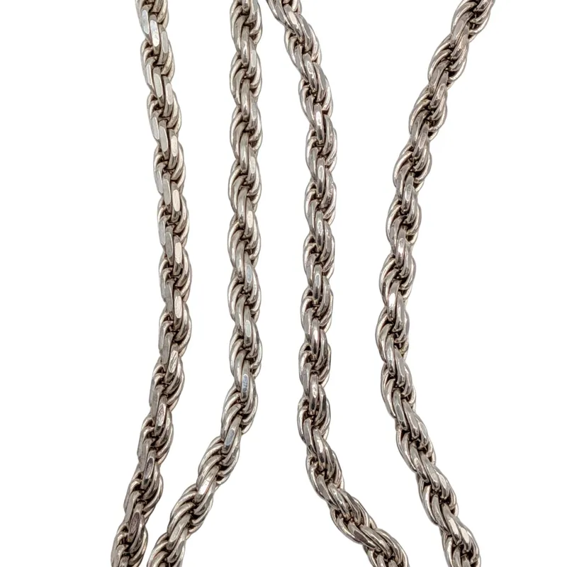 Milor Italian Sterling Silver 4mm Rope Chain Necklace from auction in Ravenna, Ohio — image 3