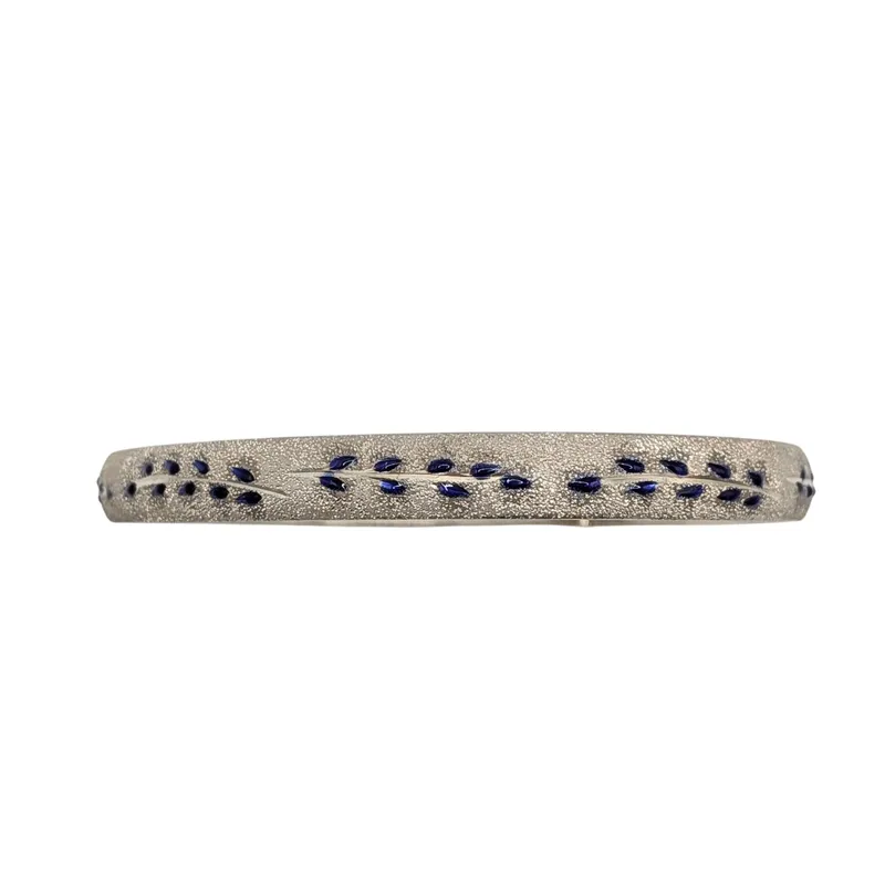 Signed Sterling Silver Blue Enamel Bangle Clasp Bracelet from auction in Ravenna, Ohio — image 6
