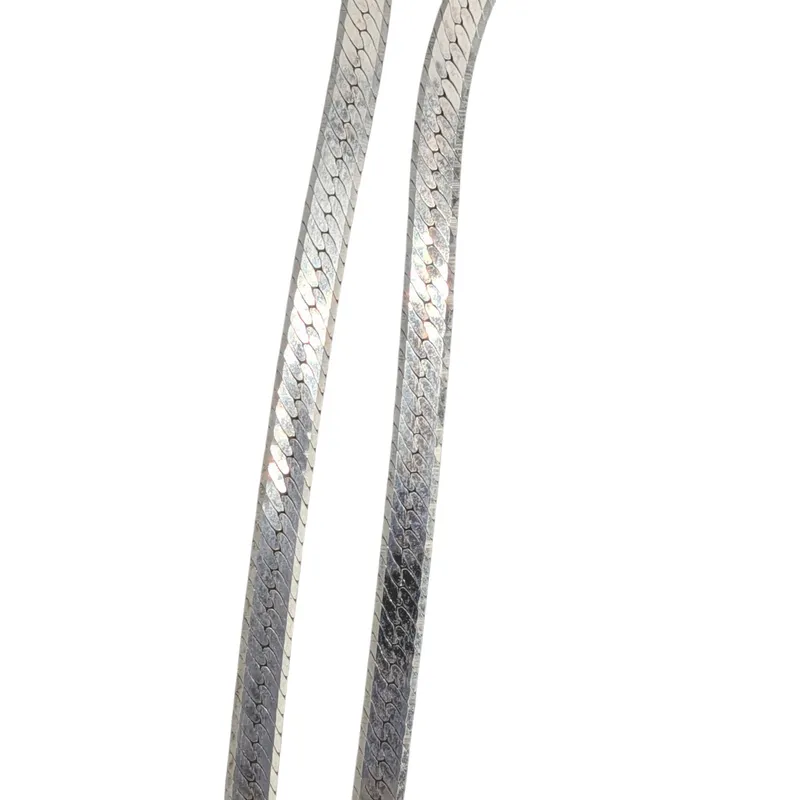 Signed Italy Sterling Silver Herringbone Chain Necklace from auction in Ravenna, Ohio — image 7