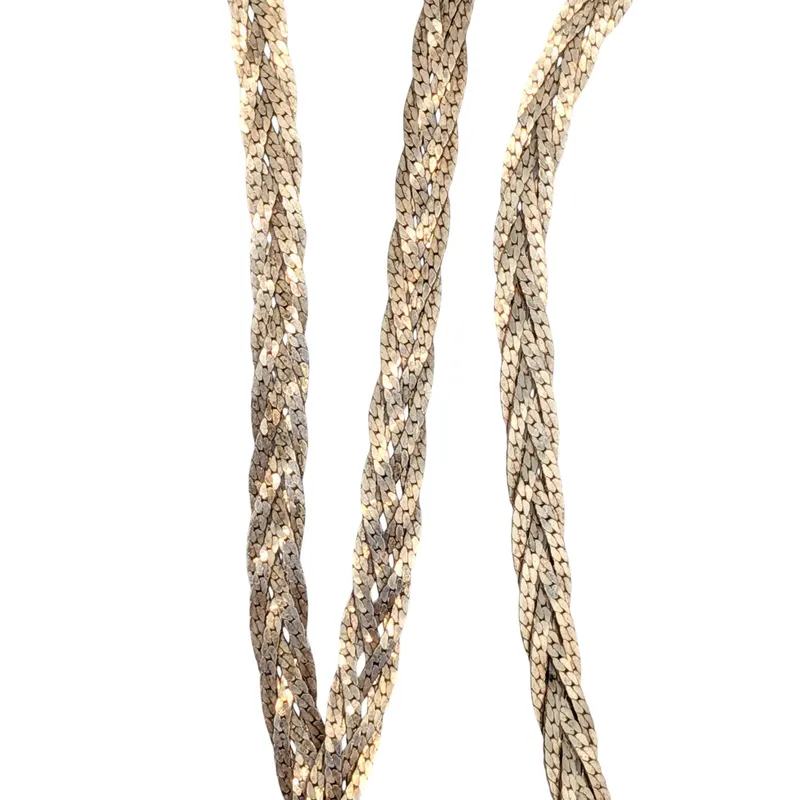 Vior Italian Sterling Silver Braided Chain Necklace from auction in Ravenna, Ohio — image 10
