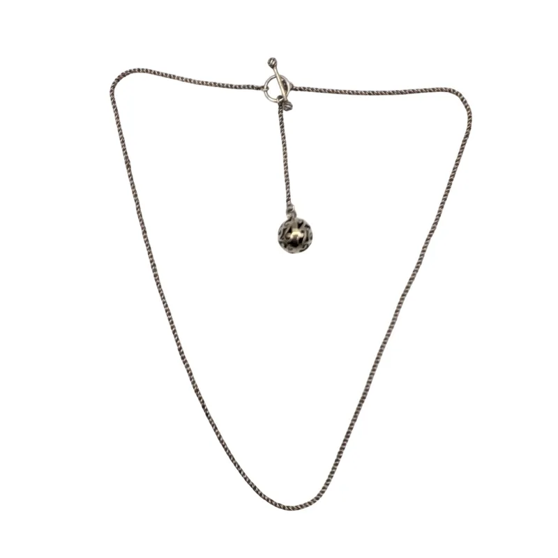Signed Sterling Silver Dangle Ball Rope Chain Lariat Necklace from auction in Ravenna, Ohio — image 19
