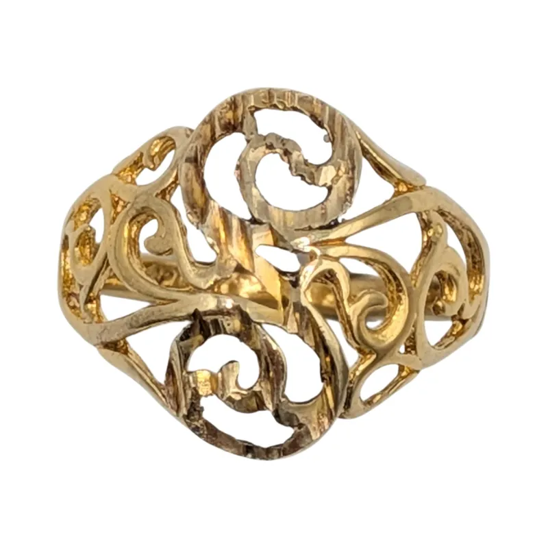 Signed Gold Over Silver Flowing Scroll Ring Size 6.75 from auction in Ravenna, Ohio — image 40