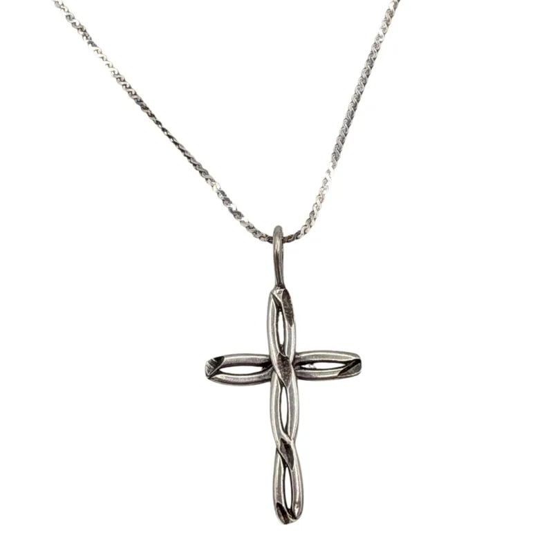 Signed Italy Sterling Silver Cross Necklace from auction in Ravenna, Ohio — image 46