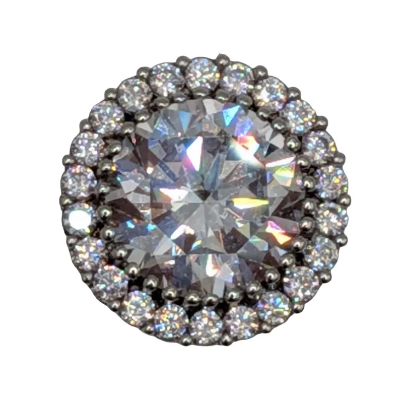 Sterling Silver Rhinestone Encrusted Circle Pendant from auction in Ravenna, Ohio — image 6