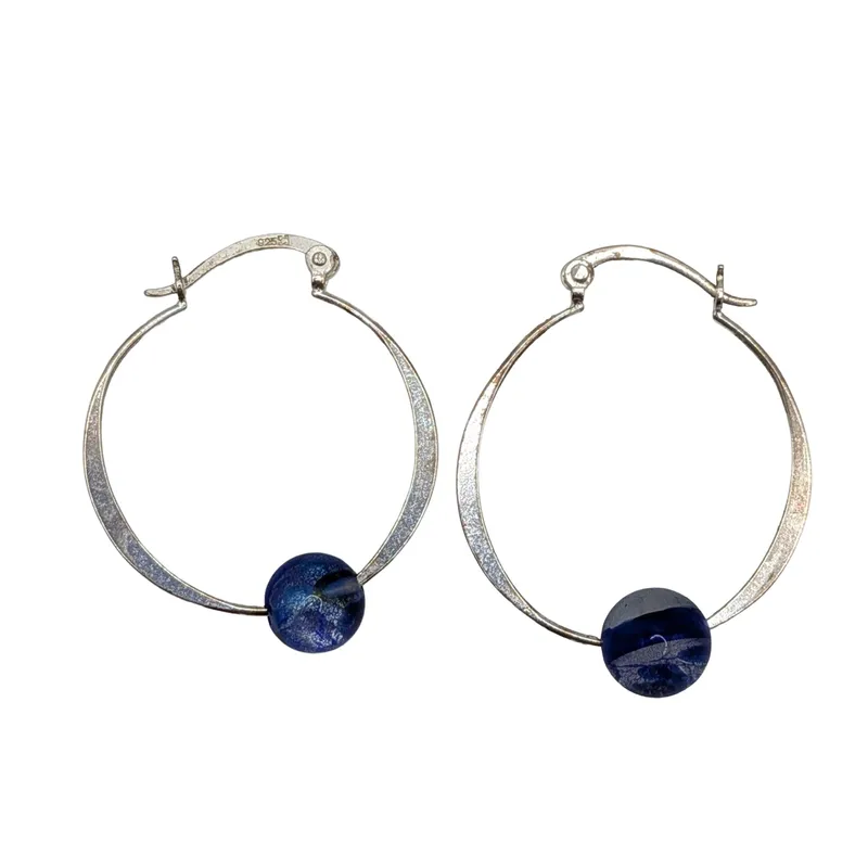 Signed Sterling Silver Beaded Hoop Earrings from auction in Ravenna, Ohio — image 17