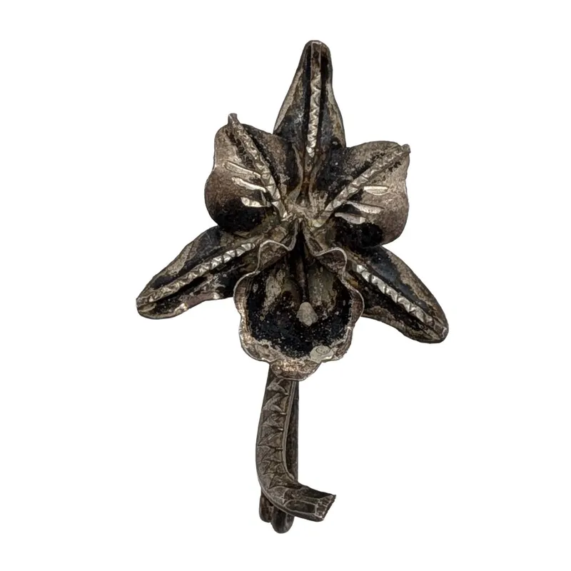 Sterling Silver Orchid Flower Brooch from auction in Ravenna, Ohio — image 26