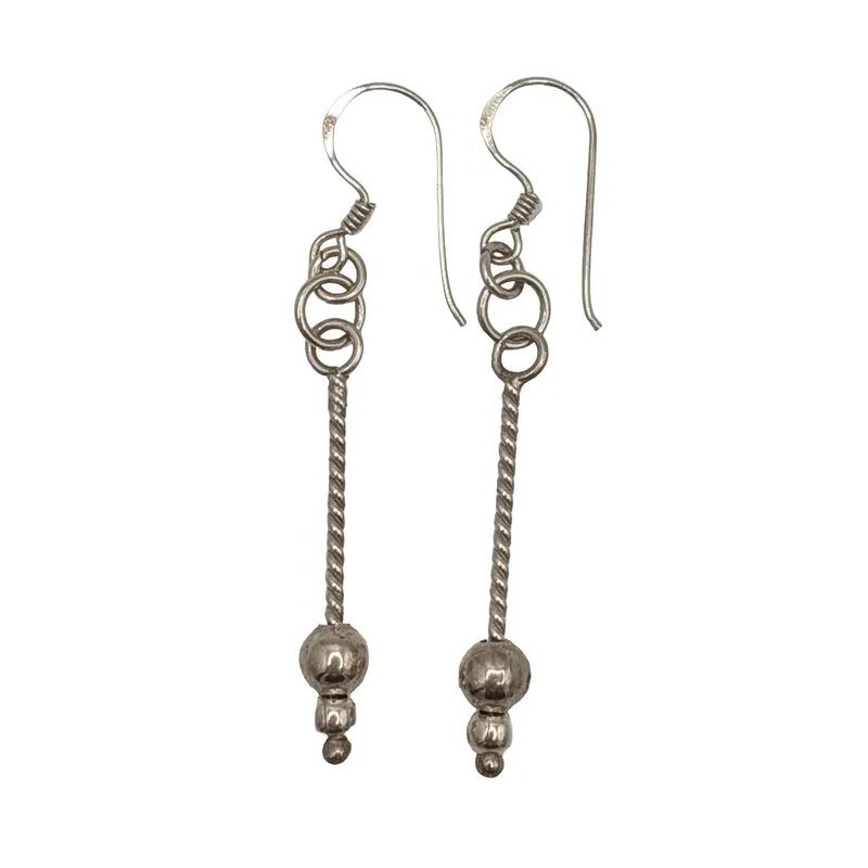 Signed Sterling Silver Twisted Stem Drop Earrings from auction in Ravenna, Ohio — image 45