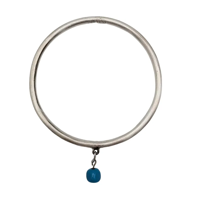 Signed Sterling Silver Blue Bead Bangle Bracelet from auction in Ravenna, Ohio — image 44