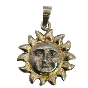 Mexico Sterling Sun Face Pendant