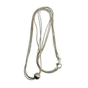 Italy Sterling Triple Round Snake Chain Necklace