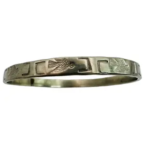 Signed Sterling Stamped Bangle Bracelet