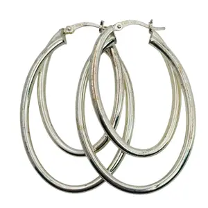 Signed Sterling Double Hoop Earrings