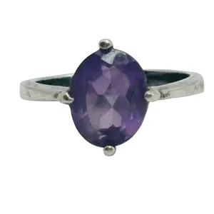 Sterling Amethyst Ring Sz 7