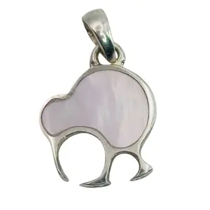 Sterling Mother Of Pearl Kiwi Bird Pendant