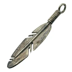 Signed Southwest Sterling Feather Pendant