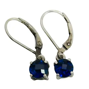 Sterling Sapphire Jacket Earrings