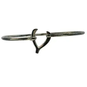 Sterling Bangle Wishbone Hook Bracelet