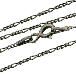 Italy Sterling Figaro Chain Necklace