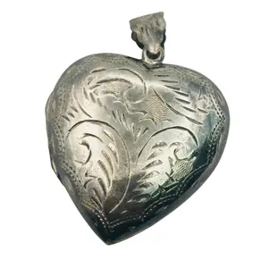 Sterling Stamped Heart Locket