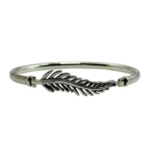 Evolve Sterling Openable Leaf Bangle Bracelet