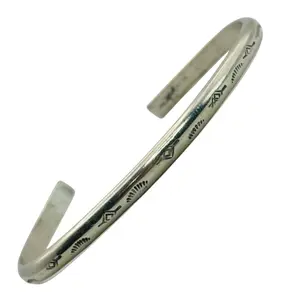Native Sterling Stamped Cuff Bracelet