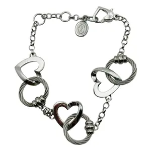 Charriol Sterling Heart Cable Chain Bracelet