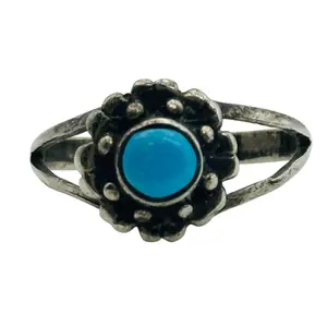 Native Sterling Turquoise Ring Sz 5.5