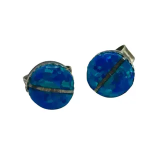 Southwest Sterling Opal Earrings