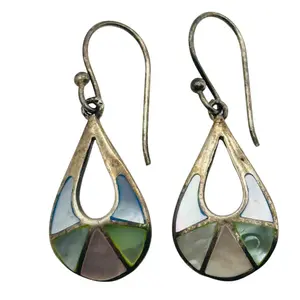 Sterling Mother Of Pearl Teardrop Earrings