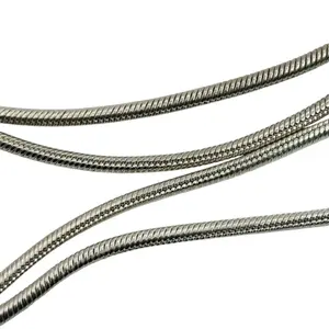 Signed Italy Sterling Round Snake Chain Necklace