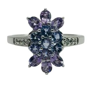 Sterling Amethyst Iolite Ring Sz 10