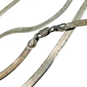 Italy Sterling Flat Snake Chain Necklace
