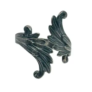 Sterling Adjustable Wrap Feather Ring