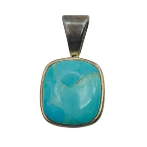Signed Sterling Turquoise Pendant