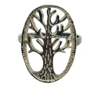 Signed Sterling Tree Ring Sz 8.5