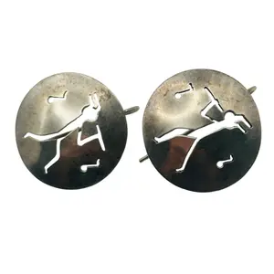 Southwest Sterling Kokopelli Cut Out Round Earrings