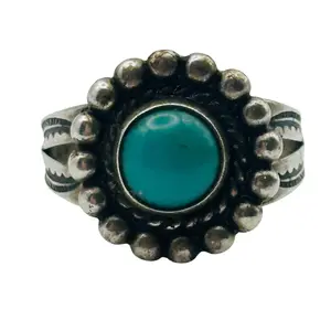 Bell Trading Post Sterling Turquoise Ring Sz 5.5