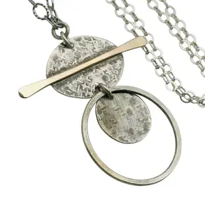 Signed Sterling Hammered Cable Chain Necklace