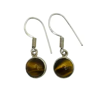 Sterling Tigers Eye Dangle Earrings