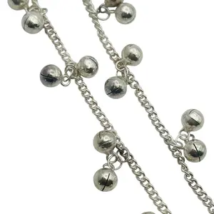 Sterling Bell Curb Chain Bracelet