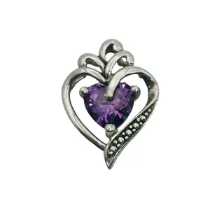 Silpada Sterling Amethyst Heart Pendant